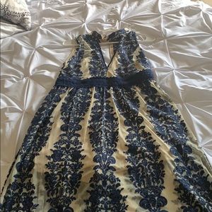 NEW Navy blue and taupe dress